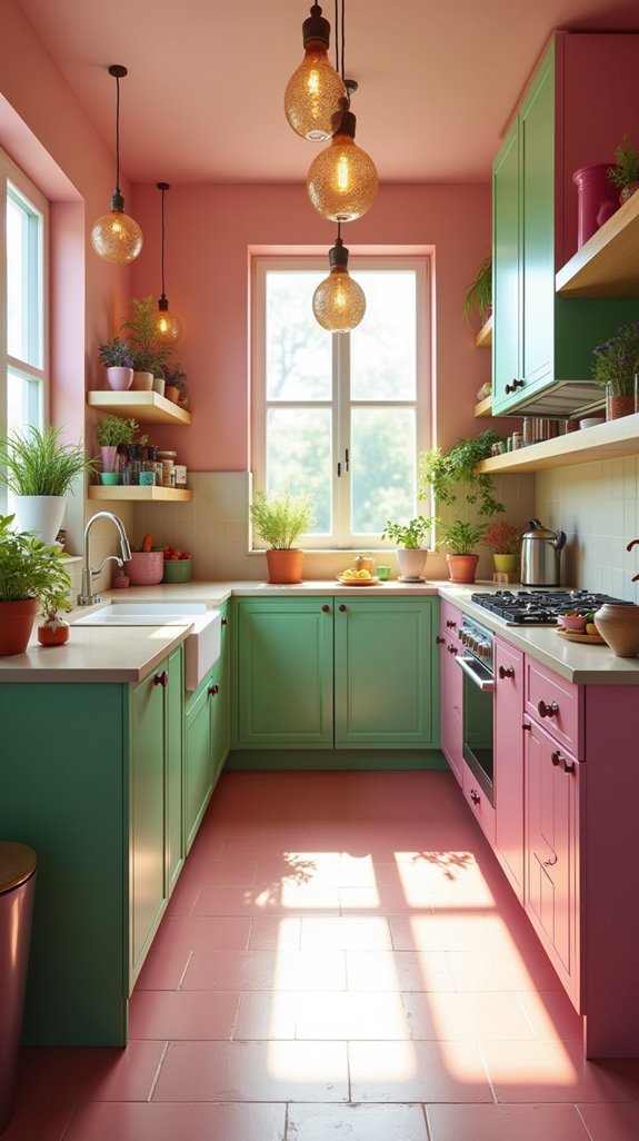 whimsical colorful kitchen lighting