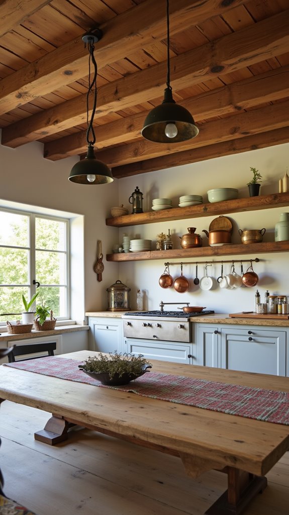 wood enhances farmhouse kitchens